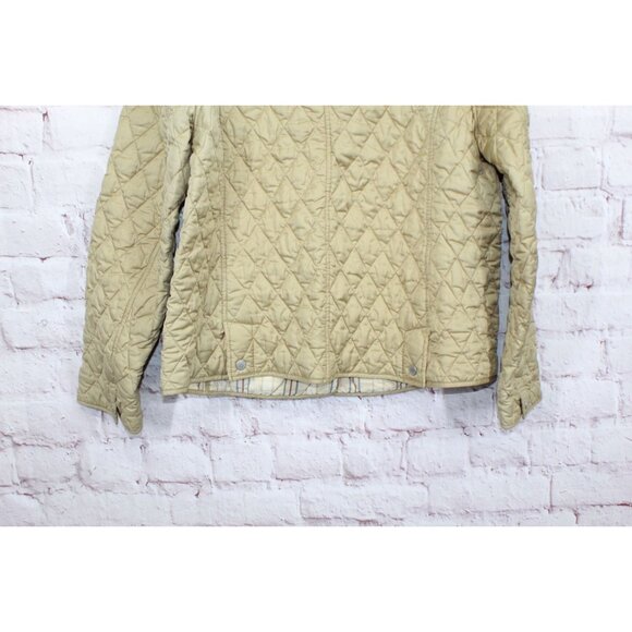 LL Bean Button Front Lined Insulated Quilted Jacket Tan Size L - Picture 5 of 10